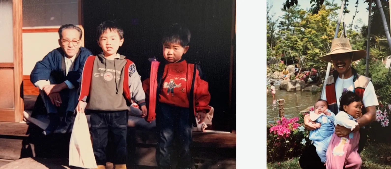 幼少期の院長と家族の写真