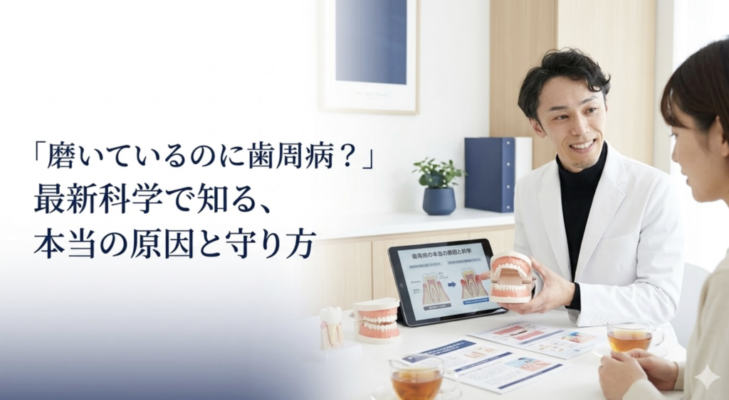 歯磨きだけでは歯周病が進む理由とバイオフィルム・歯周病管理について解説する湘南予防・歯科室のブログ画像